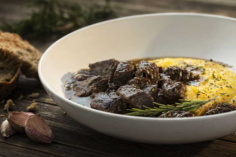 Beef, rosemary and red wine stew